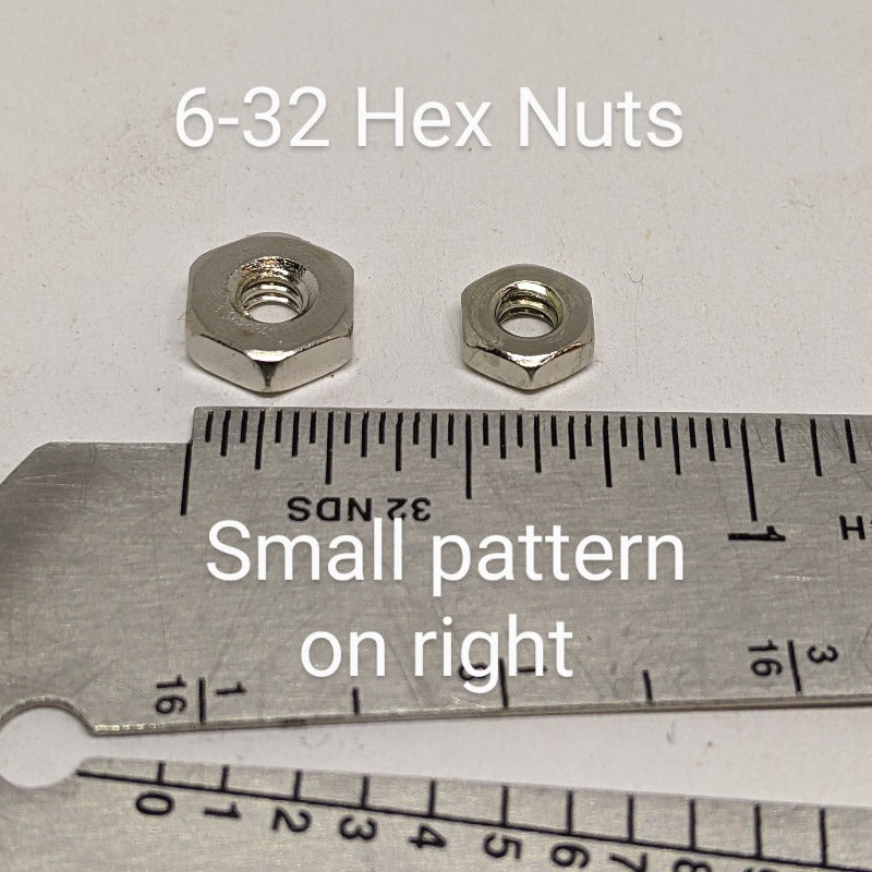 632 Hex Machine Screw Nuts, Sm Pattern, Brass, Nickel Blacksmith