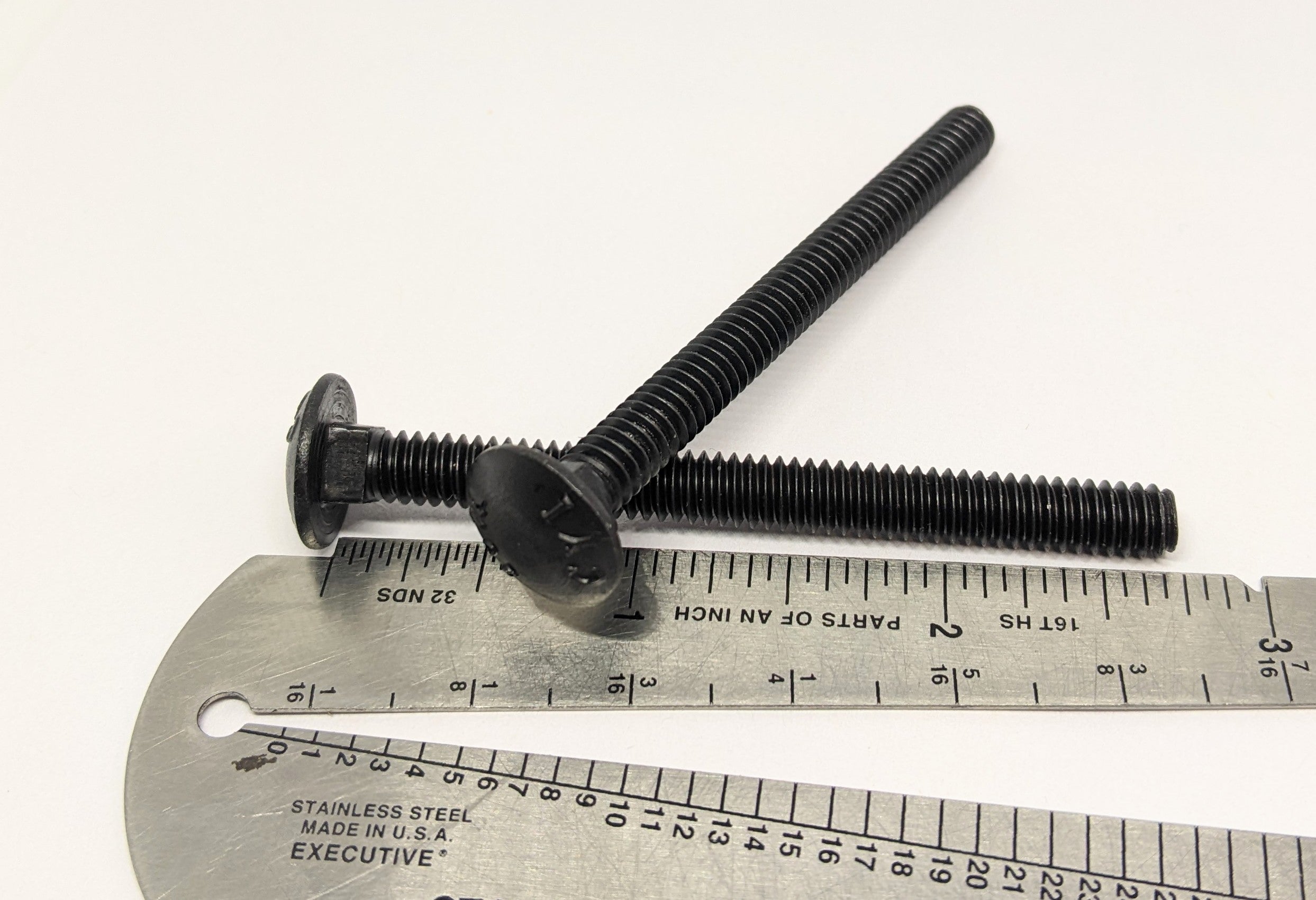 1/4"20 x 23/4" Carriage Bolts, Black Oxide, Full Thread Blacksmith Bolt & Rivet Supply