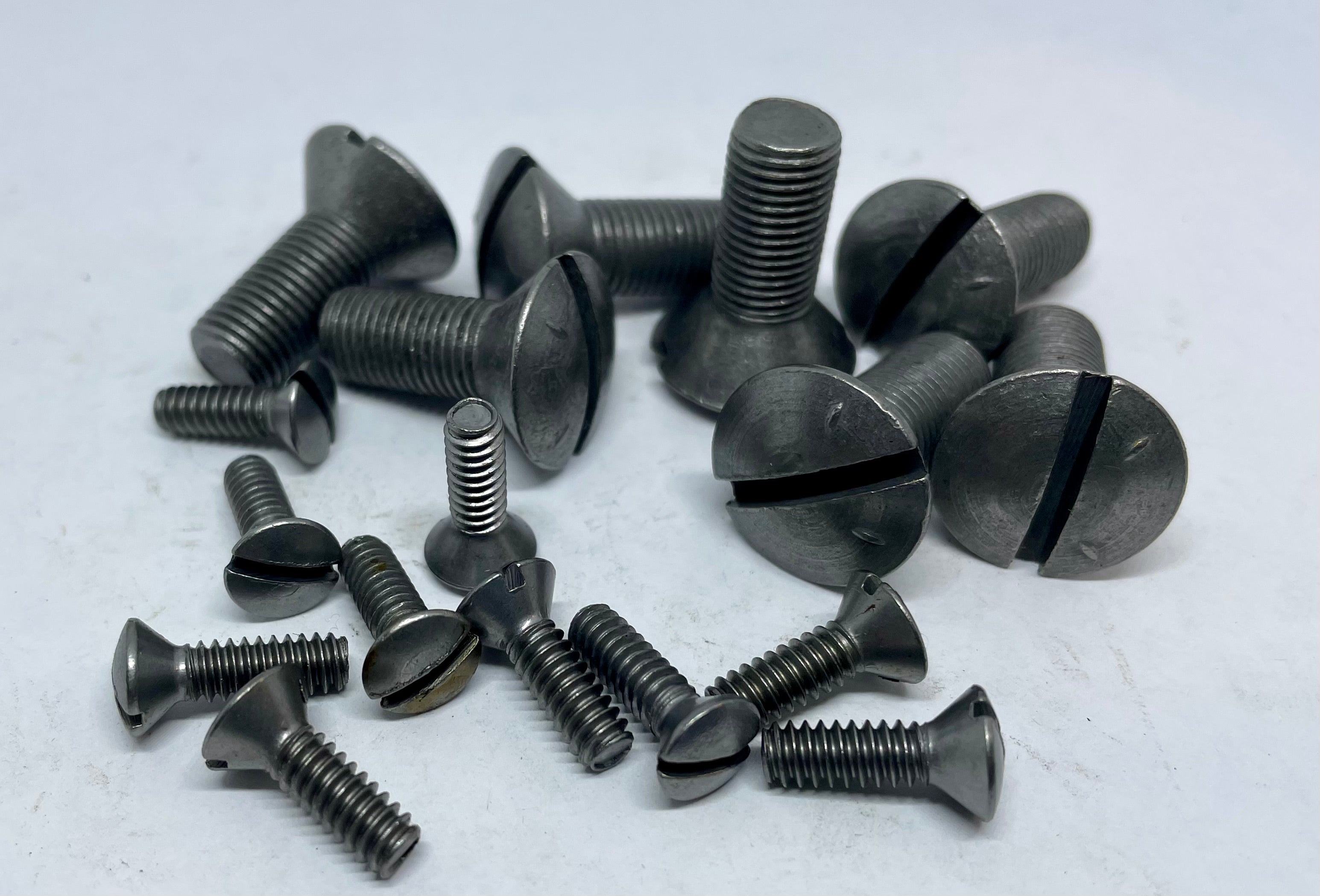 3 8 24 X 1 Slotted Oval Head Machine Screws Plain Blacksmith Bolt