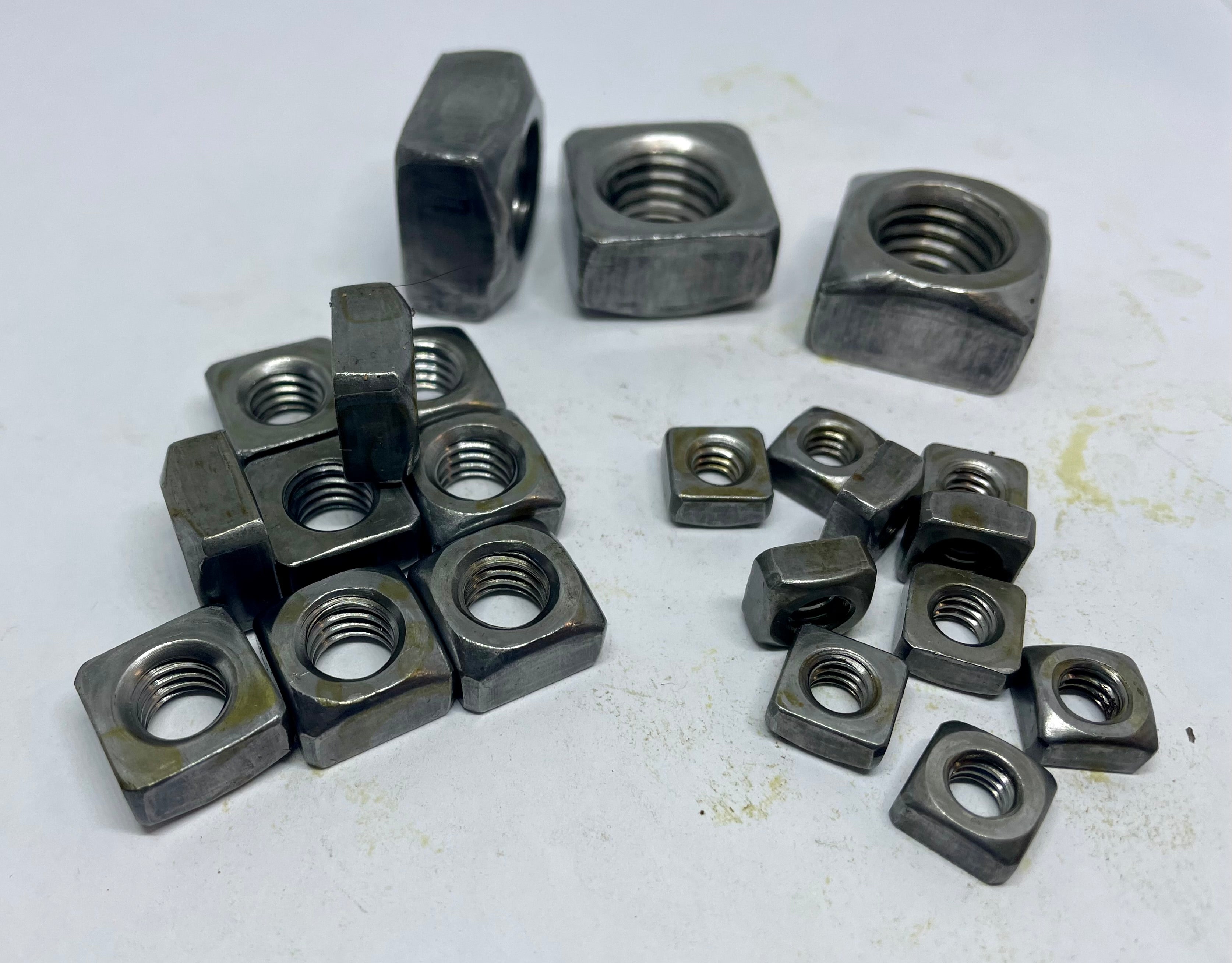 1"8 Regular Square Nuts, Plain Blacksmith Bolt & Rivet Supply