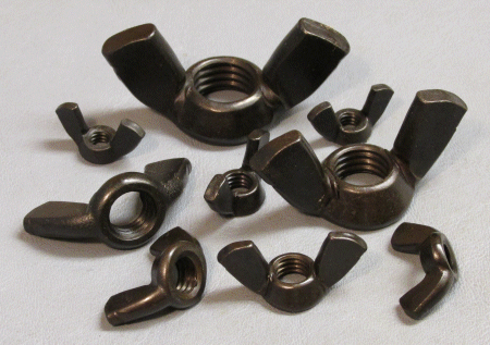 3/8"-16 Forged Wingnuts, Black Oxide