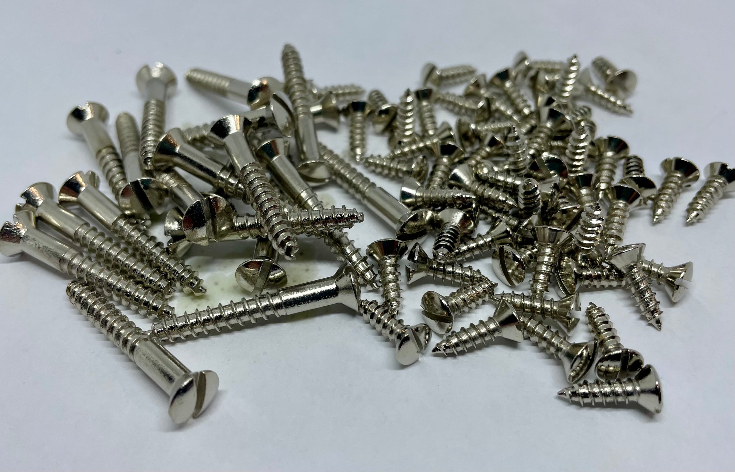 Slotted Oval Head Wood Screw, Nickel Plated