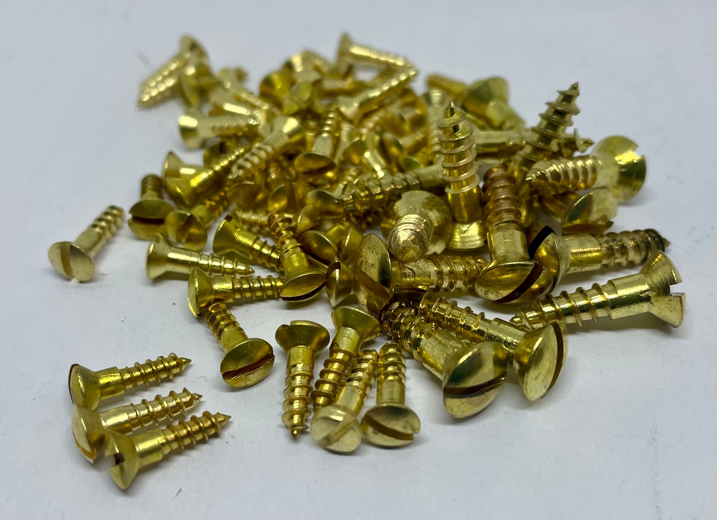 Slotted Oval Head Wood Screws, Brass