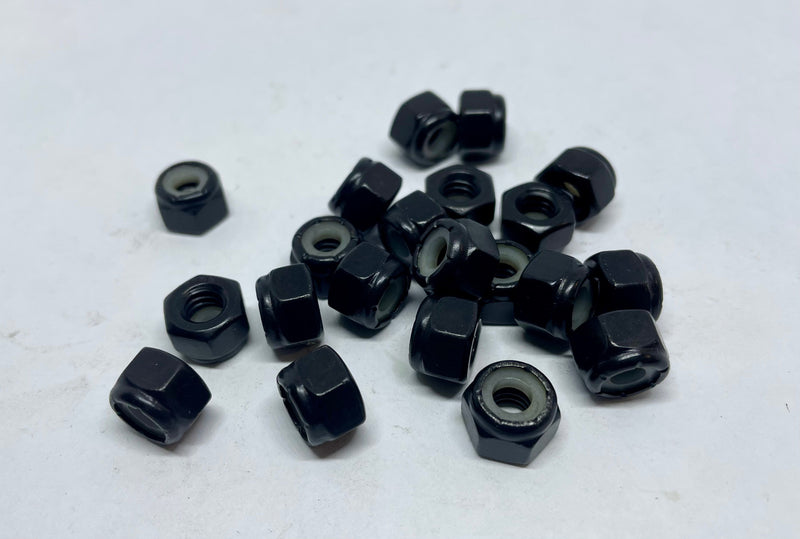 1/4"-20 Nylon Insert Hex Lock Nuts, Black Oxide