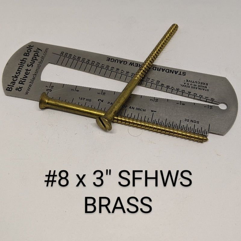 8 X 3 Sfh Wood Screws Brass Blacksmith Bolt And Rivet Supply