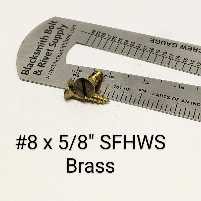 8 X 5 8 Slotted Flat Head Wood Screws Brass Blacksmith Bolt