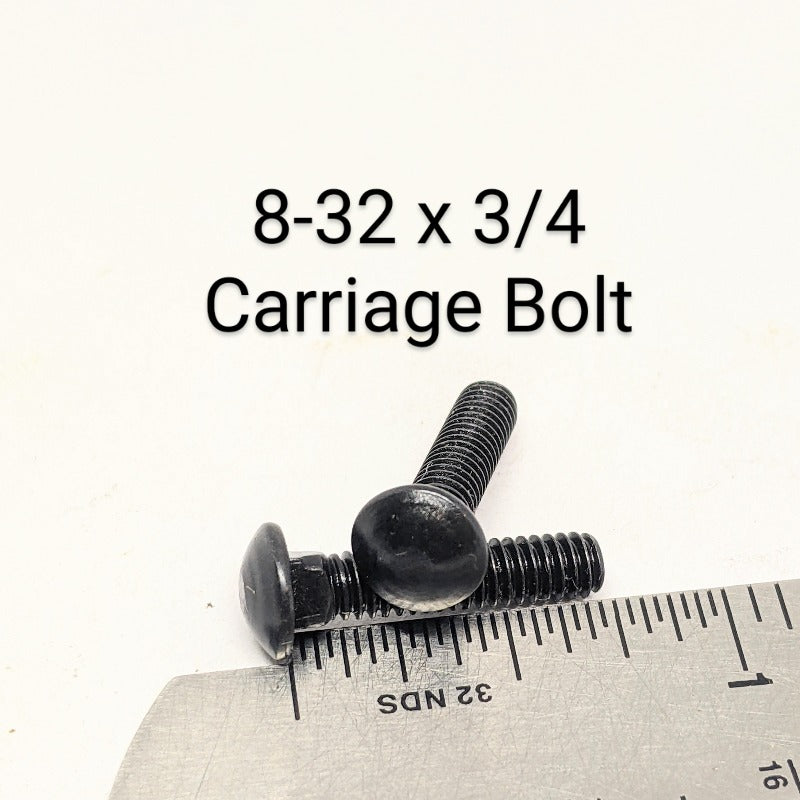 832 x 3/4" Carriage Bolts, Black Oxide, Full Thread Blacksmith Bolt & Rivet Supply