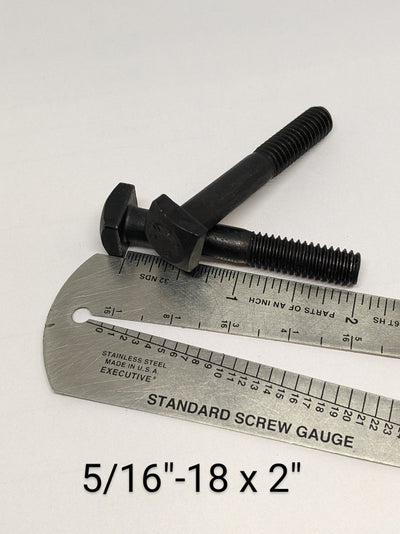 5/16"-18 x 2" Square Head Machine Bolt, Black Oxide