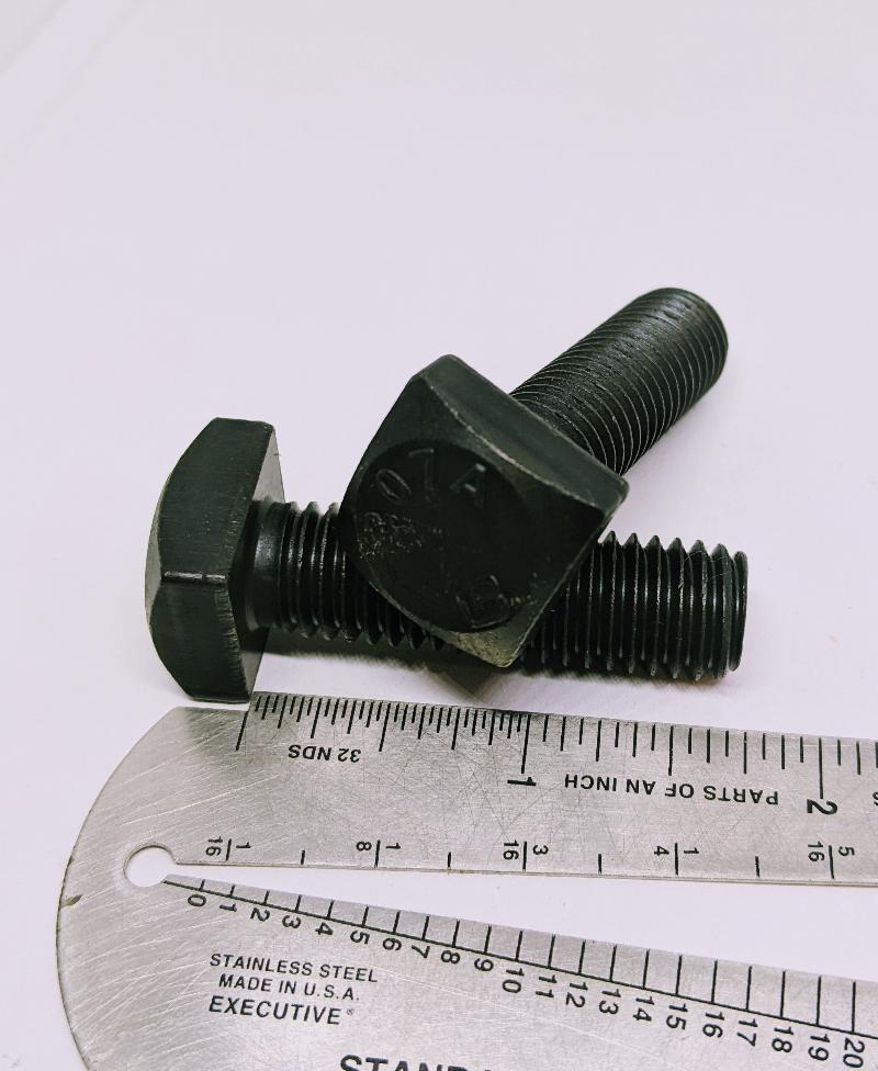 1/2"-13 x 1-3/4" Square Head Machine Bolt, Black Oxide