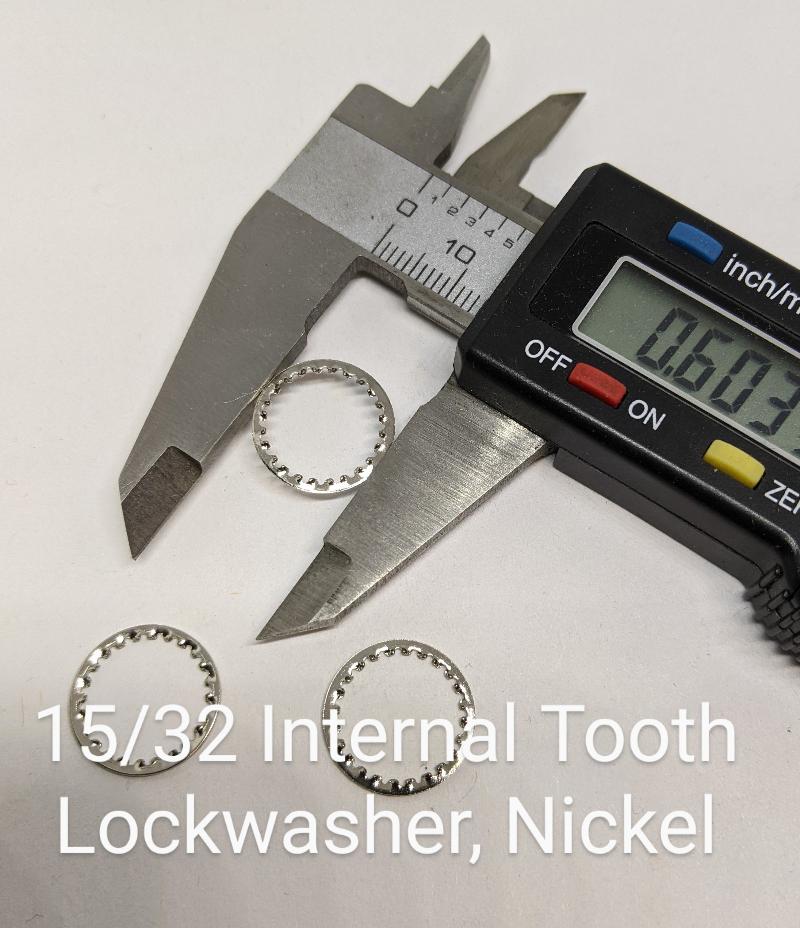 15/32" Internal Tooth Lockwashers, Nickel