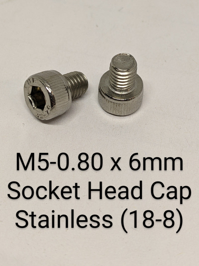 M5-0.80 X 6 MM Socket Cap Screws, Stainless Steel (18-8)