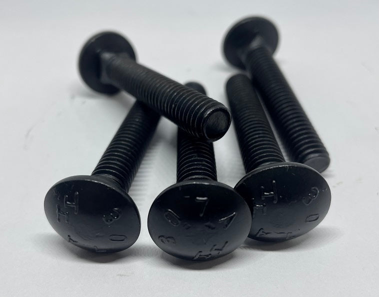 3/8"-16 x 1-3/4" Carriage Bolts, Black Oxide, Full Thread