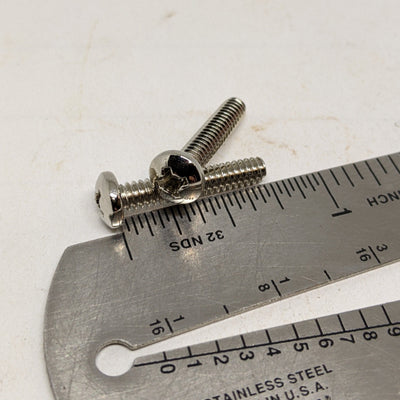 #6-32 X 3/4" Phillips Pan Head Machine Screws, Nickel
