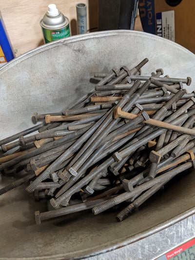 1/4"-20 x 5" Square Head Machine Bolt, Black Oxide