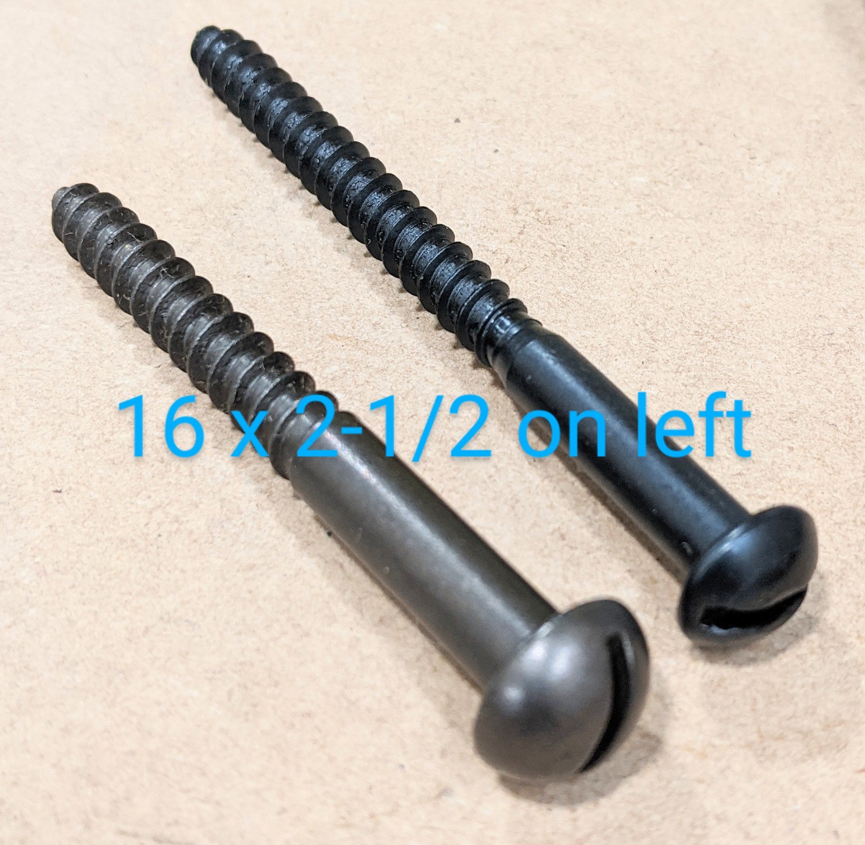 16 X 2 1 2 Slotted Round Head Wood Screws Black Oxide Blacksmith