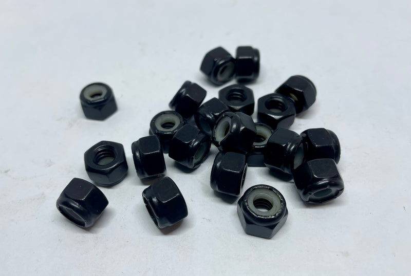 1/4"-20 Nylon Insert Hex Lock Nuts, Stainless Steel, Black Oxide