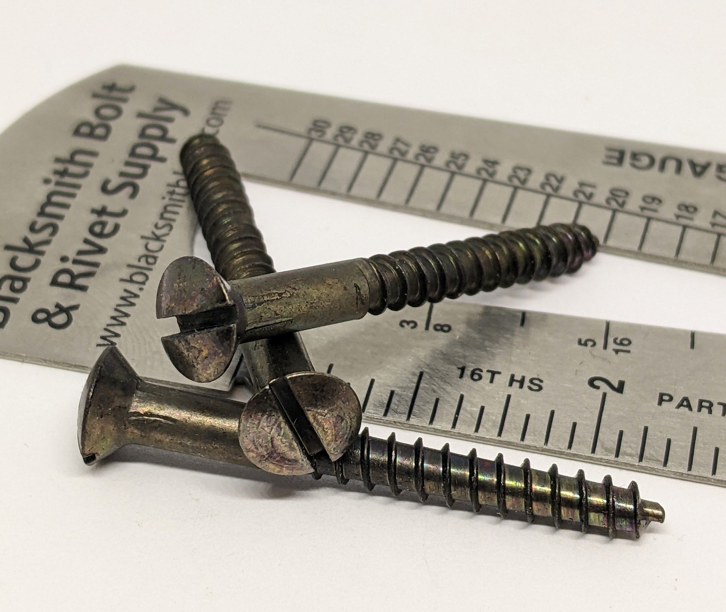 8 X 1 1 2 Soh Wood Screws Dark Nickel Blacksmith Bolt And Rivet Supply