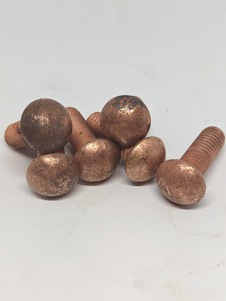 5/16"-18 X 1" Unslotted Round Head Machine Screws, Copper Plate (Rustic)