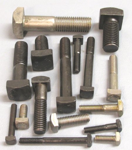 5/8"-11 x 2-1/2" Square Head Machine Bolts, Plain
