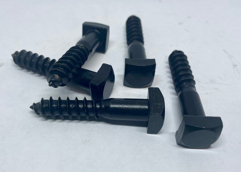 3/8" x 2" Square Head Lags, Stainless Steel, Black Oxide