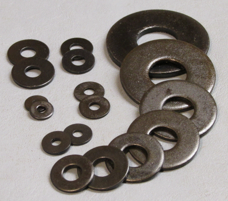 3/8" Flat Washers, Stainless Steel, Black Oxide